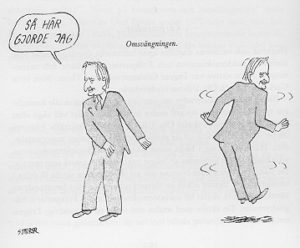 Omsvängningen – ur Gösta Bohmans memoarbok ”Maktskifte”<br>© Ströyer