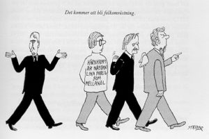 Folkomröstning – ur Gösta Bohmans memoarbok ”Maktskifte”<br>© Ströyer